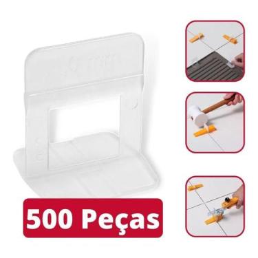 Imagem de Espacador Nivelador Piso Porcelanato Cortag 500pc Tamanhos, 3,0mm