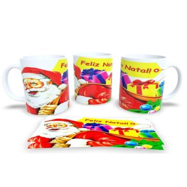 Imagem de Canecas de Porcelana Personalizadas Papai Noel 3 - Estampa Sublimada, 