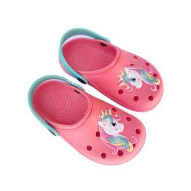 Imagem de Sandalia Babuche Infantil Feminina Unicornio Menina leve e Confortavel