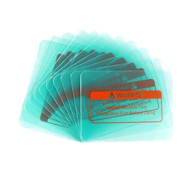 Imagem de Unifizz Capa de capacete de soldagem capas de filtro de lente protetora externa 110 x 90 x 0,8 mm lente transparente de substituição para capacete de solda com escurecimento automático solar, 10 peças