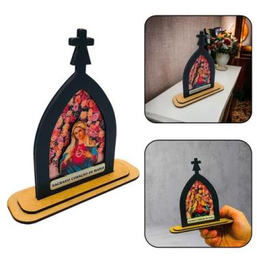 Imagem de Capela Sagrado Coração de Maria Madeira 15 cm - FORNECEDOR 15