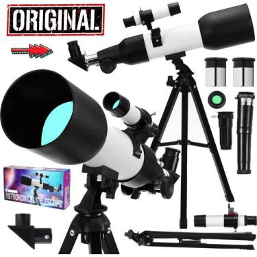 Imagem de Telescópio Astronômico Refrator Longo Alcance Zoom Terrestre Lunar Azi