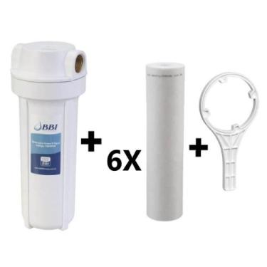 Imagem de Filtro P Caixa D'água Poe Bbi Cavalete + 6 Refis + Chave, Branco, Não 
