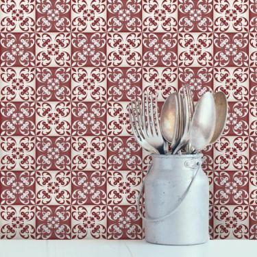 Imagem de Adesivo de Azulejo Vermelho Cardeal 20x20 cm com 12un - Quartinhos