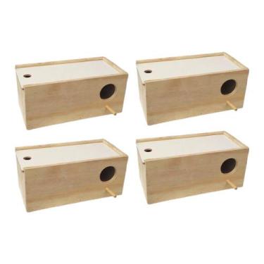 Imagem de Ninho Grande Horizontal Agapornis Periquito (4un) - Cia dos Ninhos