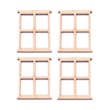 Imagem de Aplique Janela Simples Retangular Cenário Artesanato Peq C/ 8 Peças - 