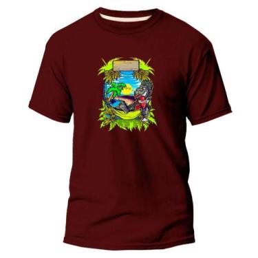 Imagem de Camiseta Algodão Premium Estampa Digital Selva Praia Lazer - NoBrand, 