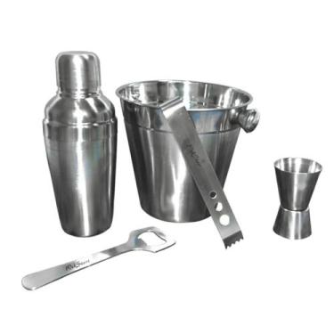 Imagem de Kit Bar Coqueteleira Balde de gelo Profissional 6 peças - RoyalBar