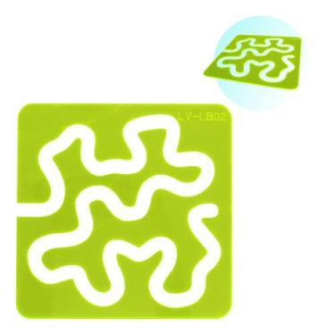 Imagem de Régua Gabarito Quilt Labirinto Caminho De Bebado 21cm Verde - Levolpe