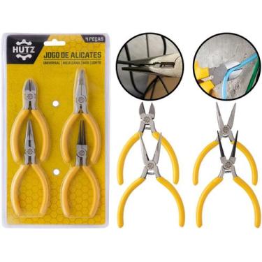 Imagem de Jogo Com 4 Mini Alicates Para Manutenção Reparos Artesanato Aço Carbon