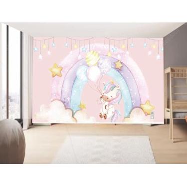 Imagem de Papel de Parede Infantil  Unicornio  (folha med. 90x300 cm) - Decor At