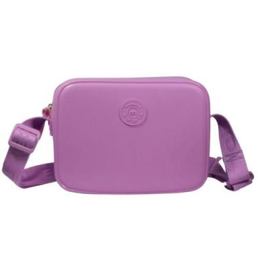 Imagem de Bolsa Moleca Transversal Colors 50007 Quadrada Média em PVC, Rosa mauv