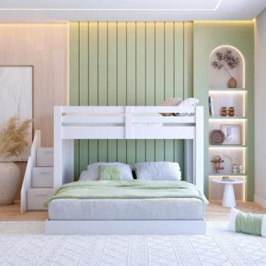 Imagem de Beliche Queen Montessoriano Family Star Plus Branco - Casatema, Branco