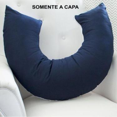 Imagem de Capa para Almofada Amamentação - Laura Baby, Marinho com Branco