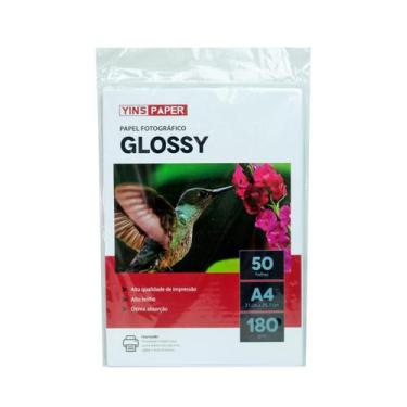 Imagem de Papel fotográfico glossy alto brilho a4 50fls 180g/m² - YINS