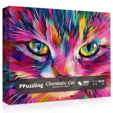 Imagem de Cat Puzzle for Adults 1000 Pieces and Up, Funny Kitten Animal Puzzle 1000 Pieces, Colorful Kitty Jigsaw Puzzle as Cat Lovers, Hard Challenging Puzzles for Adults