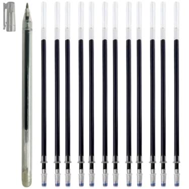 Imagem de Kit Caneta Magica Fantasminha que Apaga Com Calor 12 Refil Gel Para Tecido Artesanato Patchwork Alfaiate Desenhar Moldes (Preto)