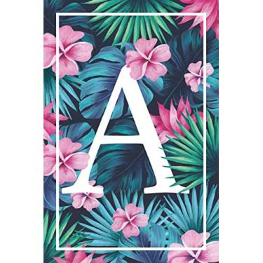 Imagem de A: Letter A Floral Monogram Beautiful Notebook Diary for Writing & Notes for Girls and Women: A monogram Gift Lined Notbook/Journal/Dairy Gift, 110 Blank Pages, 6x9 Inches, Matte Finsh Cover
