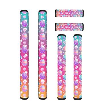 Imagem de NETILGEN 6 peças de capas de maçaneta de porta de geladeira, luvas protetoras de utensílios de cozinha, decoração antiderrapante para fornos, micro-ondas, mantenha o aparelho de cozinha limpo, ovo de