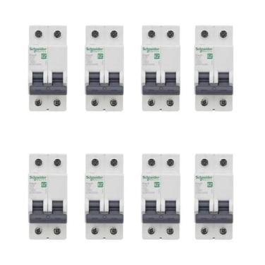 Imagem de 8 Disjuntores 63A Schneider Bipolar Curva C 3kA DIN