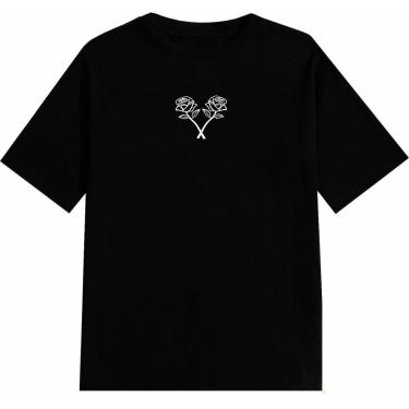 Imagem de Camiseta Relaxado Carinha Neon Manga Curta Estampada Masculina Humor Flor  Colorido-Masculino