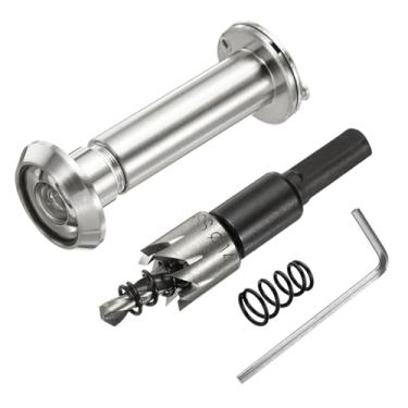 Imagem de PATIKIL Visualizador de porta de 9/40.6 cm, visor de porta de privacidade de cobre com capa de privacidade, 180 graus serve para porta de 2-3/40.6 cm a 3-3/10.2 cm com broca de 14 mm/0,55" para