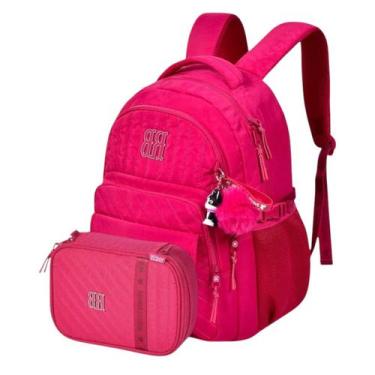 Imagem de Mochila Escolar Juvenil De Costas Rebecca Bonbon Estojo Box 100 Lápis,