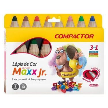 Imagem de Lapis De Cor Compactor Maxx Jr Com 8 Cores