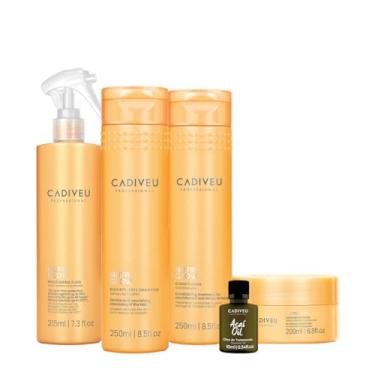 Imagem de Kit Cadiveu Professional Nutri Glow Shampoo Condicionador Máscara P Fluído e Açaí Oil (5 produtos)