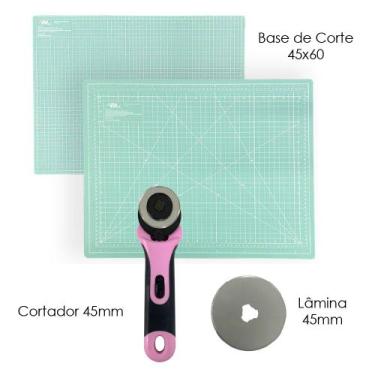 Imagem de Kit de Patchwork Base De Corte A2 Placa de Mesa 60x45 Cortador Circula