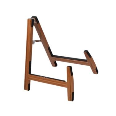 Imagem de simhoa Suporte elétrico de guitarra de madeira portátil portátil de instrumento portátil Stand para bandolim de violoncelo de guitarra elétrico acústico, Marrom