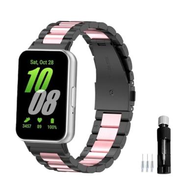 Imagem de Gheper Pulseira de metal compatível com Samsung Galaxy Fit3[2024] SM-R390 pulseira de substituição de aço inoxidável sólido pulseira acessório pulseira