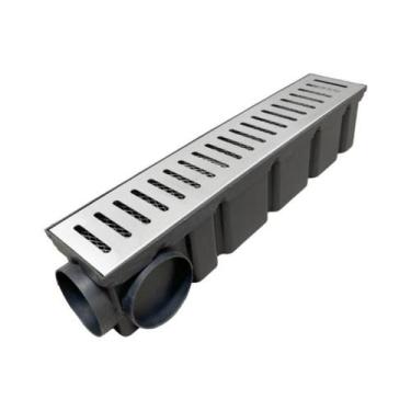 Imagem de Kit 2 Ralos Lineares 10x50cm Grelha De Inox + Tela E Coletor - Znubi G