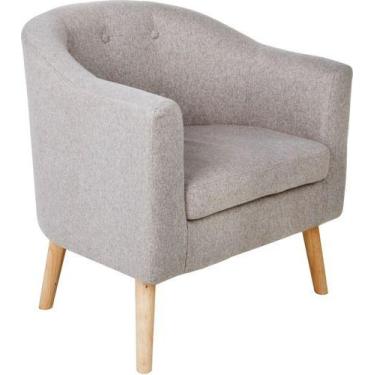 Imagem de Poltrona Lucia Cinza Claro Tecido 70x75x65 Cm Roma - Just Home Collect