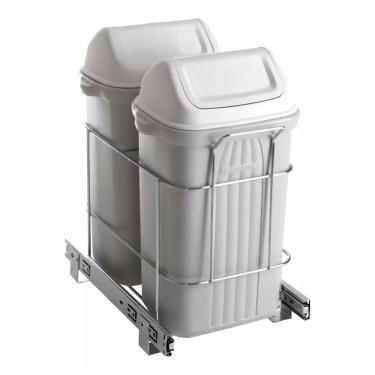 Imagem de Lixeira Dupla 10L com Puxador 7077 Cromado GTB