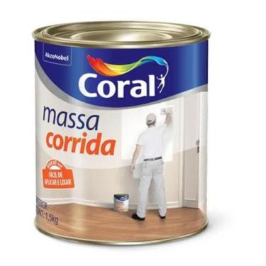 Imagem de Massa Corrida Pva 1,5kg Coral Acabamento Fosco Branca 1/4, Branco