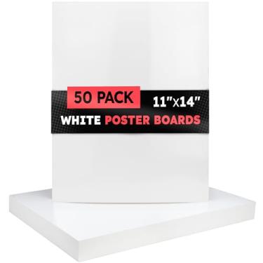 Imagem de Hygloss Quadro de pôster branco 28 x 35 cm, pacote com 50 - cartolina em branco para material escolar, projetos, placas e monitores - Espessura durável de 12 pontos, fácil de cortar e decorar -
