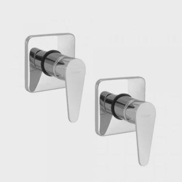 Imagem de Conjunto 2 Acabamento Monocomando para Chuveiro Meber Metais