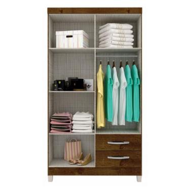Imagem de Guarda Roupa Solteiro Módena 4 Portas e Cômoda Cannes 5 Gavetas Malbec – Incorplac