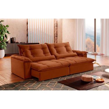 Imagem de Sofá Retrátil E Reclinável Apolo 1,80m 2 Lugares Terracota