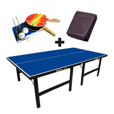 Imagem de Mesa de ping pong mdp 18mm 1002 klopf + kit Suporte, Rede, Bolinhas 5030 + Capa Para Mesa Aberta/Montada 7001