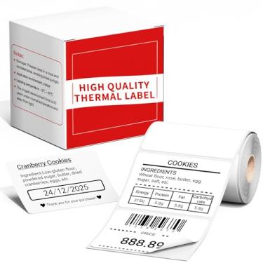 Imagem de Etiquetas M110 brancas M220 papel 40 mm x 30 mm (1,57 x 1,18) - refis quadrados de etiquetas M110 M220, etiquetas originais M110 M220 compatíveis com impressora de etiquetas Phomemo M110 M220 221 -230