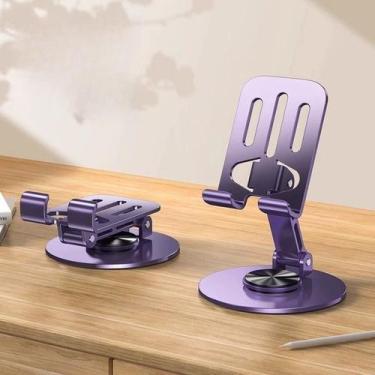 Imagem de Suporte Alumínio de Mesa Base Rotatória Ajustável 360º Para Smartphone