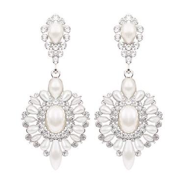 Imagem de Mecresh Flor lágrima noiva casamento anzol zircônia cúbica brincos em tom prateado/dourado para mulheres menina noiva presente