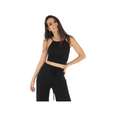 Imagem de Blusa Summer de amarrar Cropped Top - Del France, Único, Preto
