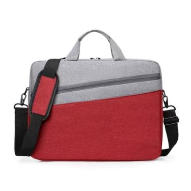 Imagem de Capa Case Note Bag Maleta Bolsa Estojo Pasta Organizadora Notebook 16 Polegadas Divisórias Impermeável com Alça De Ombro Alça De Mão Reforçada 2 Bolsos Externo (Vermelho)