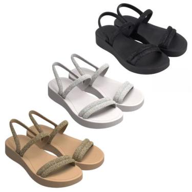 Imagem de Kit 3 Sandalias Papete Feminina Anatomica Zaxy Glitter, 38, Preto, Bra