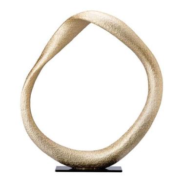 Imagem de Escultura Decorativa De Poli-Resina Anel Dourado Rafimex
