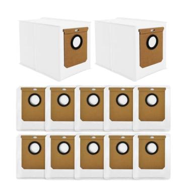 Imagem de Aliddle Pacote com 12 sacos de pó de substituição para aspirador de pó Eufy L60 SES L50 SES com estação autovazia, sacos de reposição de 3 camadas compatíveis com Haier H9+, Conga Home 10000, 8090