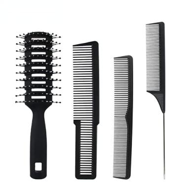 Imagem de jinyi2016SHOP Pente de cabelo masculino pomada penteados lisos para as costas penteados macios pente de nylon pente de dentes para salão de beleza de cabeleireiro para mulheres (cor: 4 peças)